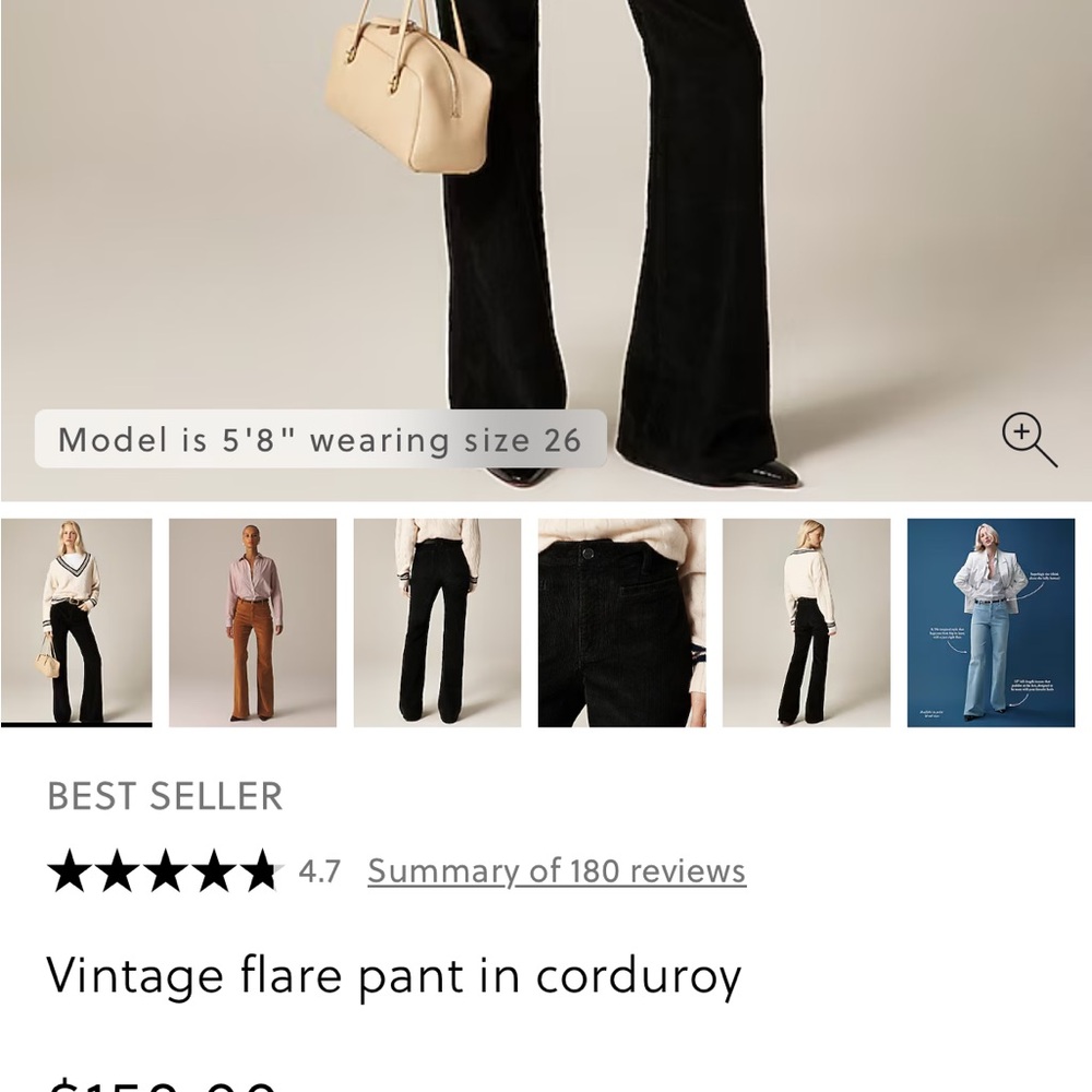 J. Crew Black Boot Cut Pants